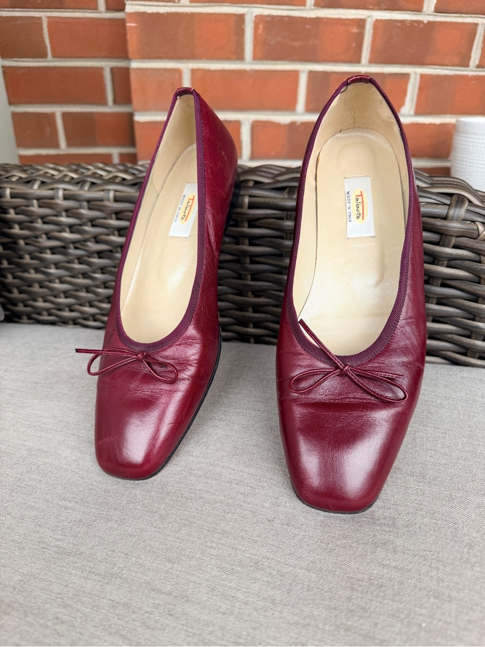 Talbots Ansley Nappa Burgundy Leather Ballet Flats